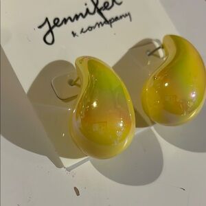 Jennifer & Company Yellow Teardrop Earrings